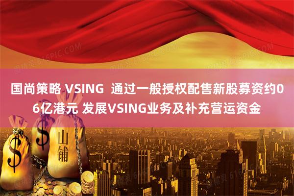国尚策略 VSING  通过一般授权配售新股募资约06亿港元 发展VSING业务及补充营运资金